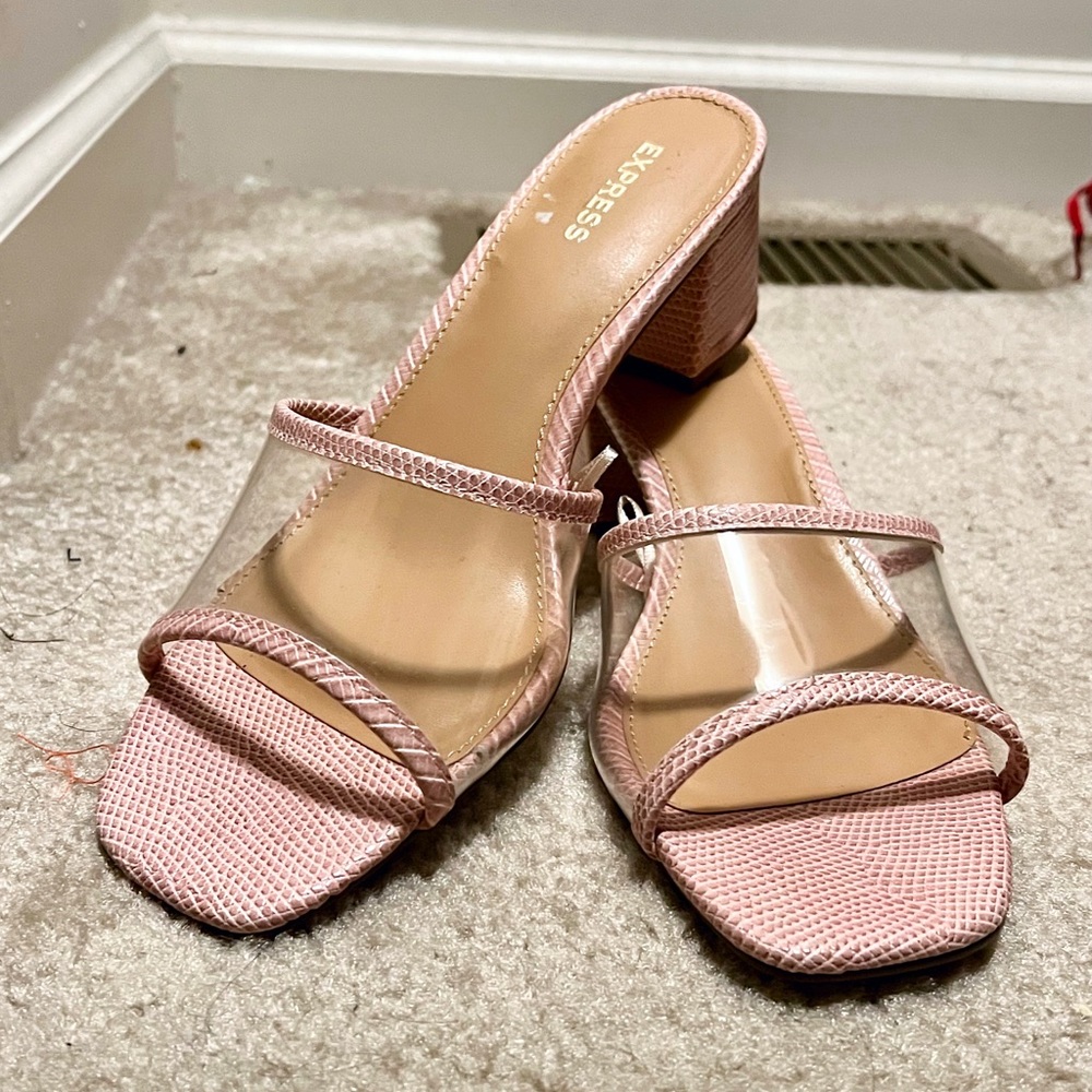 Express Shoes | Express Pink Block Heel Sandall